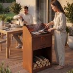 Grelhador Aço Corten ARON com móvel