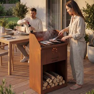 Grelhador Aço Corten ARON com móvel