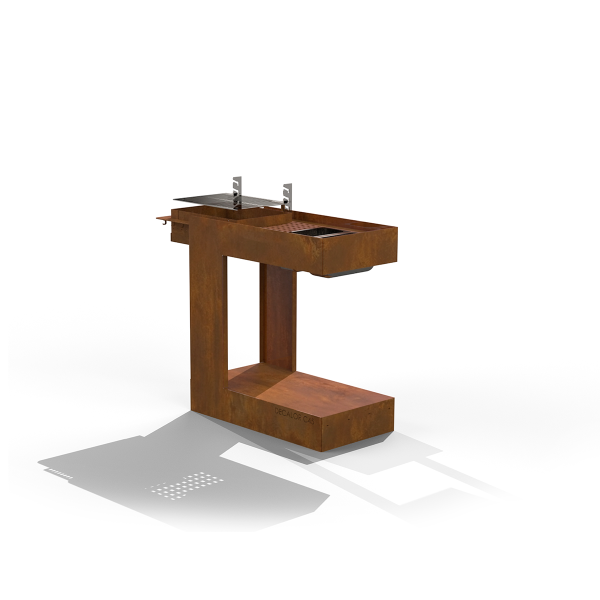 Grelhador Aço Corten modular Área de Preparação ou quente/frio